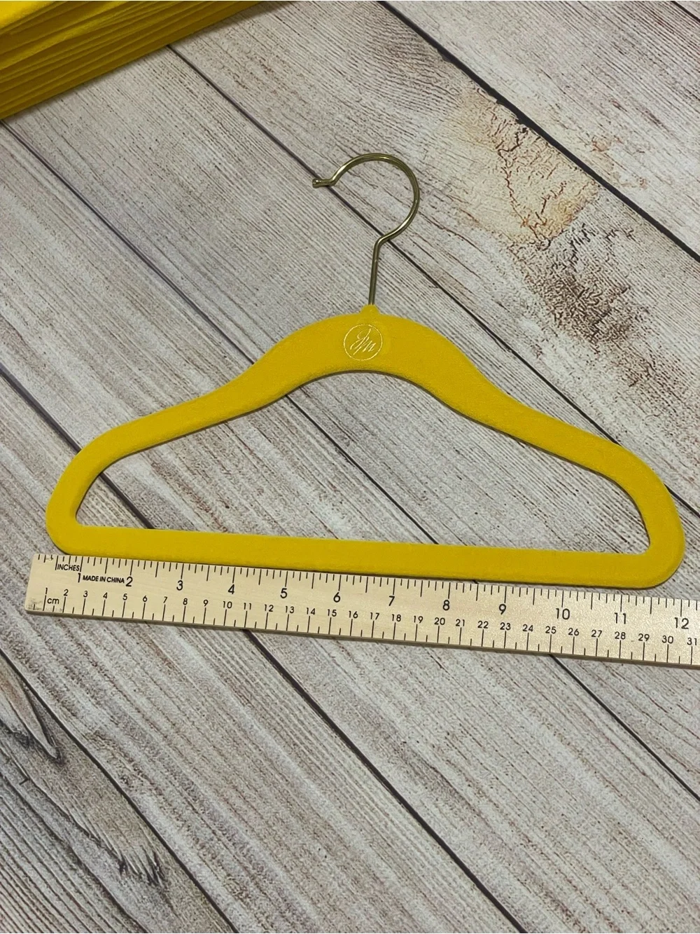 67 Yellow 12” Velvet Clothes Hangers Joy Mangano Kids Children Clothing Closet